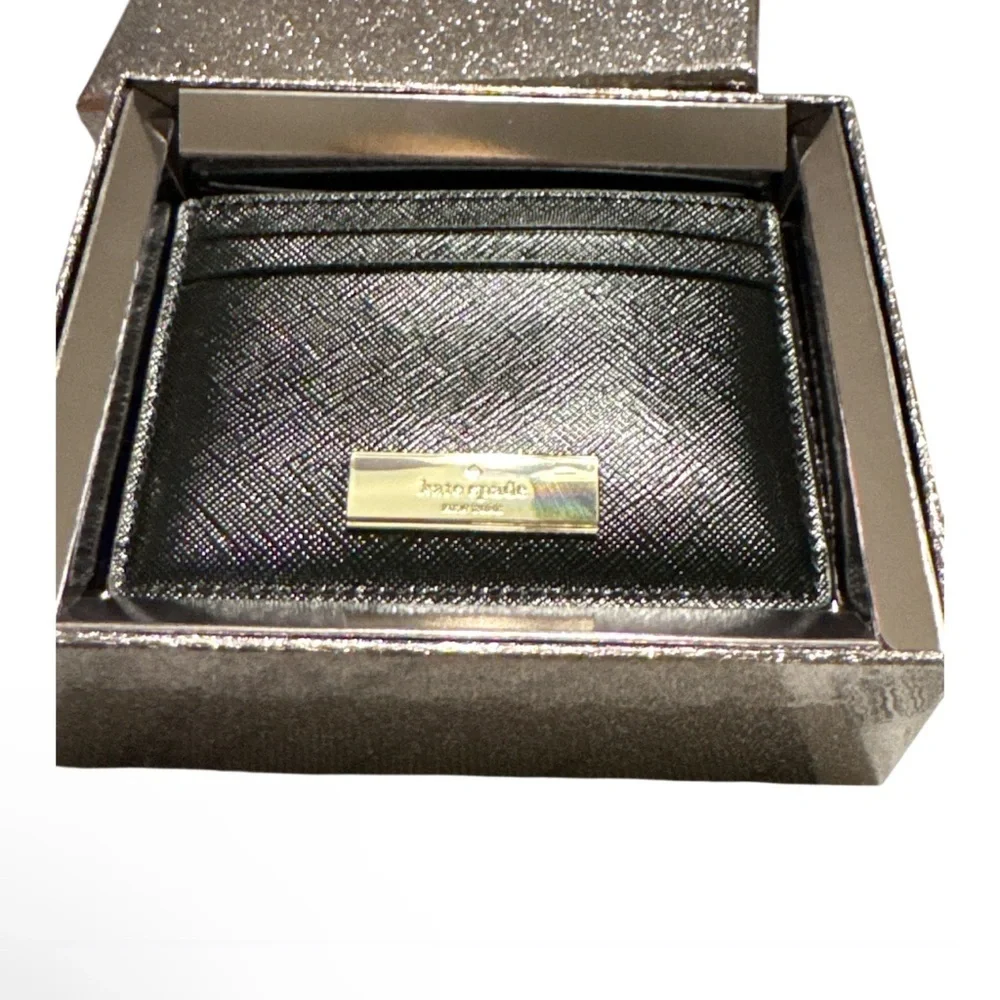 NIB/NWT Kate Spade Black and Gold Card Holder